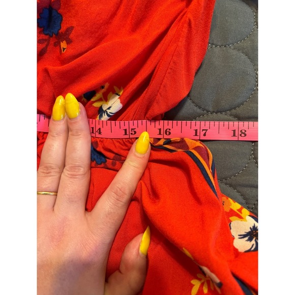 Flying Tomato Red Floral Off Shoulder Mini Dress Bohemian‎ Boho Festival Small - Picture 9 of 10